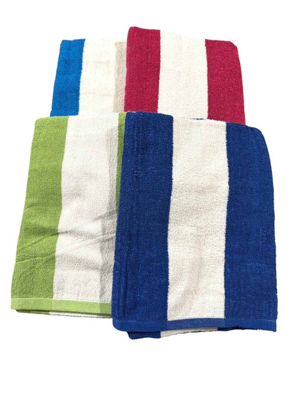 Set of 4 Kaufman Cotton Beach Bath Towels Bright Striped New